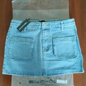 Patch Pocket front denim mini skirt US Size 2 (6 UK) (297)